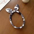 Bandeau vintage motif camouflage avec oreilles de lapin en gris et noir chic - Camouflage Gris et Blanc