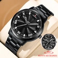 VAVA VOOM black mens watch featuring a creative 360-degree rotating wheel hub dial - Red and Black Style (LT08H)