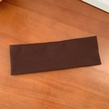 Deep brown ribbed knit elastic headband for sports and yoga, wide stretch hair band accessory - Brown