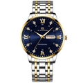 VA VA VOOM gold-silver stainless steel watch with blue dial and date display - Two Tone Gold Blue Dial