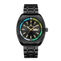 Orologio da uomo in acciaio nero con indici dorati e scala interna colorata - Cassa Nera Quadrante Nero (2621JH)