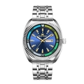 Orologio da uomo business con quadrante blu, cinturino in acciaio argento e datario - Cassa Argento Quadrante Blu (2621LAN-Y)