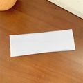 Minimalist white ribbed knit headband with elastic stretch for yoga and daily sports hair - Pure White