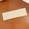 Creamy white ribbed knit elastic yoga headband with soft stretchy fabric texture - Khaki