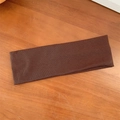 Elastic knitted wide headband in dark brown ribbed fabric for yoga and sports - Brown