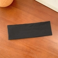 Elastic black ribbed knit yoga headband for women with a textured vertical stripe pattern - Dark Gray