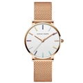 Reloj Hannah Martin de oro rosa con esfera blanca y marcadores de colores - Oro rosa con marcadores coloridos