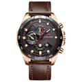 VA VA VOOM chronograph men's watch with brown leather strap and rose gold case - Rose Gold Brown Leather (2162P-FK)
