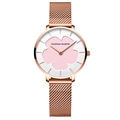 Montre Hannah Martin 1333 pour femme avec bracelet rose gold et cadran floral - 1333 Blanc vers Rose (1333)