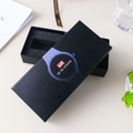 Elegant black rectangular watch gift box with foam insert for secure timepiece packaging - New Printed Rectangle Black Box Standard Set