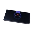 Caja de regalo para reloj rectangular negra mate con patrón de esfera y logo de VA - Caja Negra Rectangular Mate