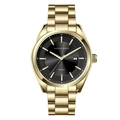 Hannah Martin luxury men's gold quartz watch with black dial and date display - Gold