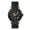 VAVA VOOM Men's waterproof multi-function sports watch with black stainless steel band - 2781-FH / Rose Gold Black