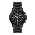 Men's business sport watch with black stainless steel strap and three-eye chronograph - 2781-HH / All Black
