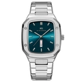 VA VA VOOM Men's watch with blue sunray dial and silver steel strap with double calendar - 2831-y Silver