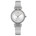 Reloj Hannah Martin plateado para mujer con esfera minimalista y cristal solitario - Plateado
