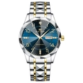 Orologio uomo con quadrante blu soleil, lunetta diamantata e cinturino in acciaio bicolore - Quadrante Blu Cinturino Bicolore