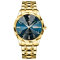 Orologio da uomo VAVA VOOM oro con quadrante blu e lunetta con taglio a diamante - Oro Blu