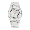 Orologio al quarzo da uomo con design a trama di marmo bianco e datario funzionale - Motivo Marmo Bianco Nero (2891-BH)