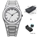 Montre à quartz étanche style dessin animé 2D avec boîte et outil de réglage - Blanc