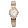 Elegante orologio quadrato da donna in oro rosa con lunetta in cristallo e madreperla - Stile Oro Rosa