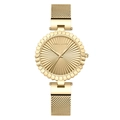 Reloj Hannah Martin dorado para mujer con correa de malla milanesa y esfera de panal - Dorado (1571CC-WJJ)