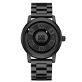 Orologio minimalista con sfere magnetiche in acciaio inossidabile nero e numeri romani - Nero