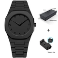 Orologio al quarzo nero opaco con numeri arabi incluso set scatola e kit regolazione - Nero Opaco (Numeri Arabi Orientali) (2395H1)