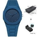 Orologio uomo al quarzo ottagonale blu scuro opaco con kit per regolare il cinturino - Blu Opaco (2395LAN)