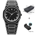 Coffret montre à quartz noire avec bracelet silicone et outil de réglage inclus - Noir