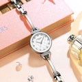 Elegant silver quartz watch for women with diamond accents and quilted white dial - White(4041)