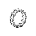 Bague chaîne à mailles cubaines polie en acier inoxydable pour homme style urbain - US 6 / Argent