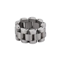 Unisex-Ring im Edelstahl-Uhrenarmband-Stil mit gebürstetem Metall-Finish - US 8 / Silber Uhrenarmband Stil (XYR0025)