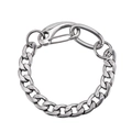 Bracciale unisex in acciaio inossidabile a catena cubana con grande chiusura su sfondo bianco - Bracciale a Catena Cuban in Acciaio Inossidabile Argento (XYB0020)