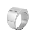 Bague large minimaliste en acier inoxydable argenté pour homme avec finition polie - US 8 / Argent