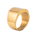 Chevalière carrée minimaliste pour homme plaquée or 18 carats avec finition métal brossé - US 8 / Or
