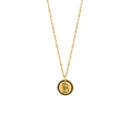 Collier vintage en acier titane plaqué or 18K avec pendentif rond lettre B - Lettre B