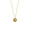 Collier vintage plaqué or 18 carats avec pendentif en forme de pièce et lettre C - Lettre C