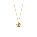 Collier vintage plaqué or 18K avec pendentif lettre D circulaire et bordure de corde - Lettre D