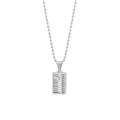 Collier avec pendentif boulier en acier inoxydable argenté et chaîne à billes polie - Petit Argent 40*24*1,8mm