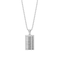 Collier avec pendentif abaque en acier inoxydable argenté et chaîne à billes classique - Acier Grand