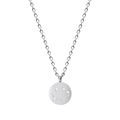 Collar hip hop de acero de titanio con colgante de cara sonriente hueca en cadena O - Estilo de Cara Sonriente Redonda Hueca (XYN0079) / Plateado