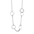 Punk stijl roestvrijstalen O-ketting met grote zilveren in elkaar grijpende ringen - Ring Patchwork Stijl (XYN0090)
