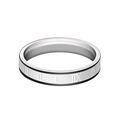 Minimalistische zilveren titanium stalen ring met zwarte randen en Romeinse cijfers - US 6 / Zilver Zwart (XYR0060)