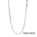 Minimalist silver stainless steel 4mm wide and 50cm long geometric link chain necklace - Wide Style / Short