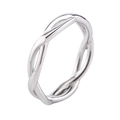 Bague torsadée en argent élégante en acier titane avec une finition polie et brillante - US 5 / Acier