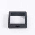 Boîte de présentation noire pour bijoux avec film PE transparent et bouton poussoir - 11*11cm / Noir