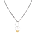 Collar minimalista de estrella en acero inoxidable con dijes y cuenta dorada - Estilo Colgante de Estrella (XYN0135)