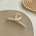 Elegant cream marble acetate hair claw clip with strong metal spring for thick hair - Rainbow