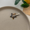 Dettaglio molletta a stella in acetato tartarugato con clip in metallo argento - Argento Tartarugato Scuro